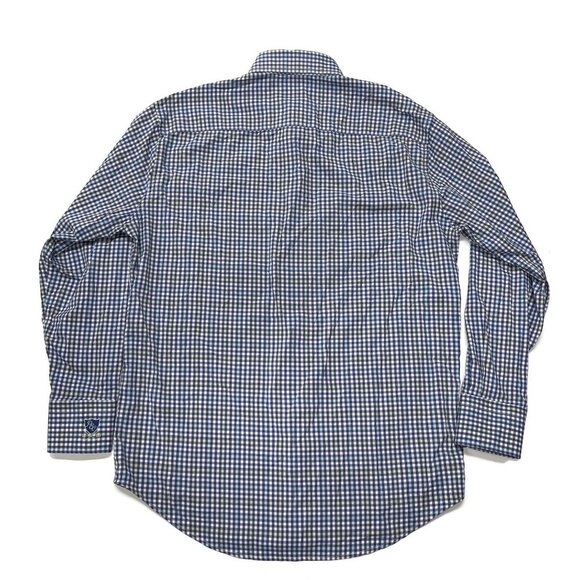 Peter Millar Summer Comfort Button Down Shirt Mens Medium Nylon Blue Check L/S - Picture 9 of 9